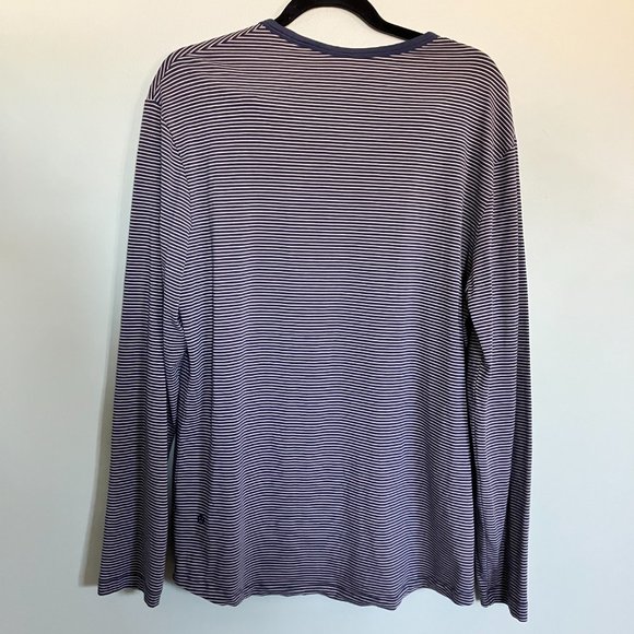 Lululemon 5 Year Basic Long Sleeve Hyper Stripe Ink Blue Vapor size XL - Picture 3 of 7
